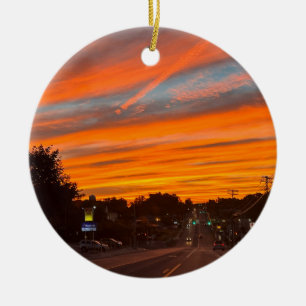 Stratus-Sonnenuntergangs-Ornament Keramik Ornament