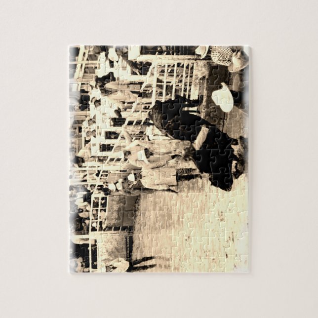 Sträubendes Stier-Rodeoreiter-Bild Puzzle (Vertikal)