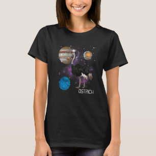 Strauß Astronaut Galaxie Weltraum Vogel T-Shirt
