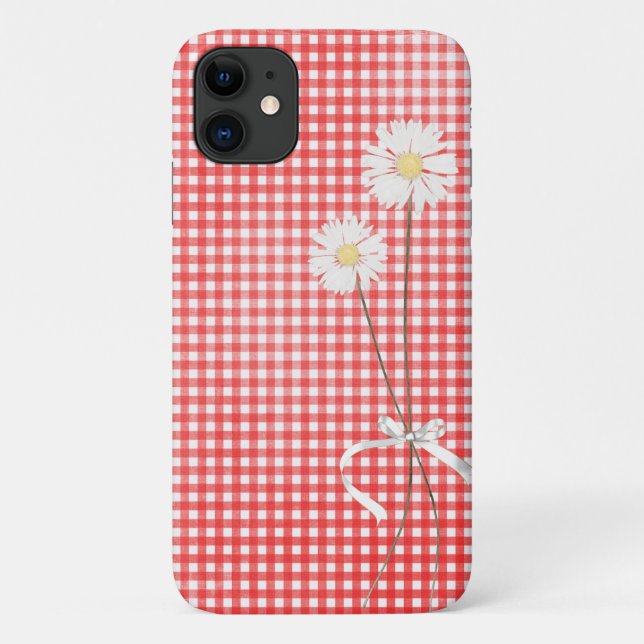 Strauß auf rotem Gingham Case-Mate iPhone Hülle (Rückseite)