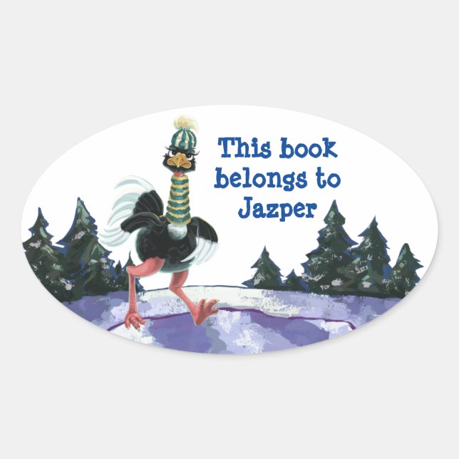 Strauß aus der Arktis auf der Flucht Ovaler Aufkleber (Vorderseite)