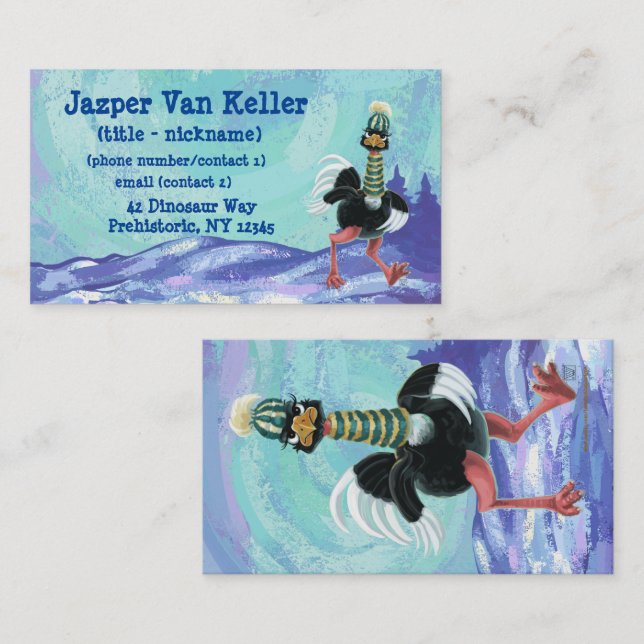 Strauß aus der Arktis auf der Flucht Visitenkarte (Vorne/Hinten)