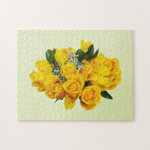 Strauß aus gelben Rosen und Baby’s Breath Puzzle