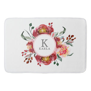 Strauß aus tiefroten Blume Badematte