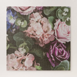 Strauß Blumen, Vintage-Filter, schöne Hintergrund Puzzle
