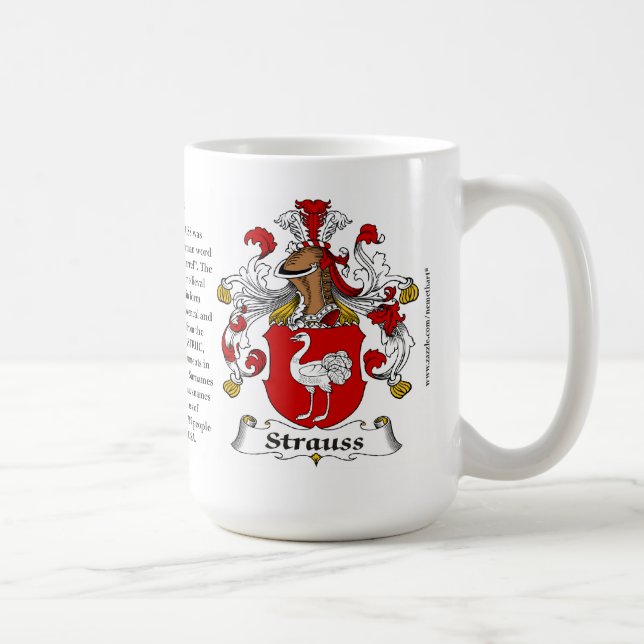 Strauss Familien-Wappen Kaffeetasse (Rechts)