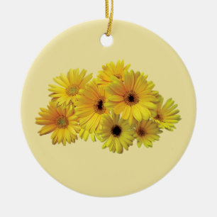 Strauß Gelber Margeriten Keramik Ornament