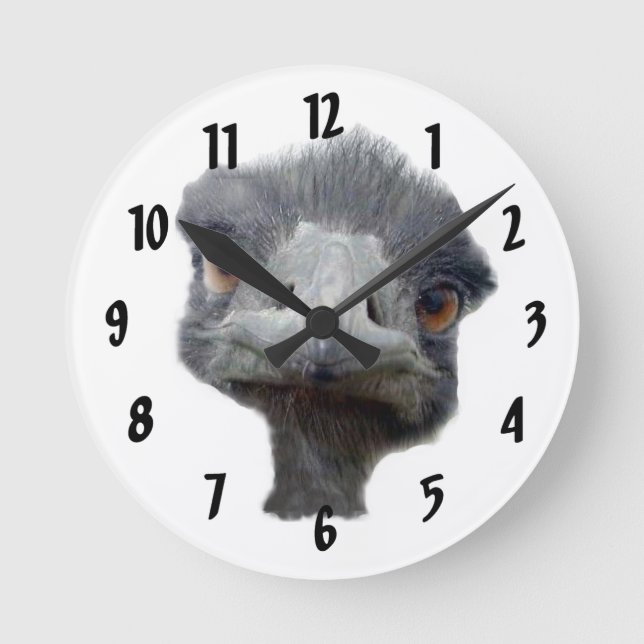 Strauß-Gesicht Runde Wanduhr (Vorderseite)