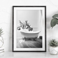 Strauß in einer Badewanne Poster