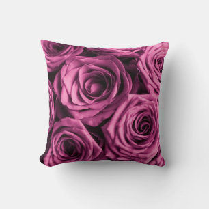 Strauß lila Rosen, Blumen floraler Hintergrund Kissen