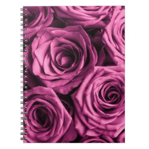 Strauß lila Rosen, Blumen floraler Hintergrund Notizblock