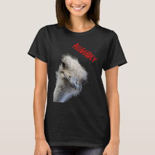 Strauß Lustiger Vogelface Mit Albernem Ausdruck An T-Shirt