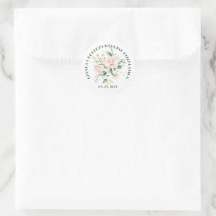 Strauß mit blassrosa Rosen Runder Aufkleber