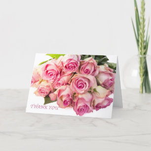 Strauß rosa Rosen Dankeschön-Grußkarte Dankeskarte