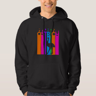 Strauß Tier Regenbogen Blase Mit Silhouette Hoodie