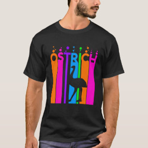 Strauß Tier Regenbogen Blase Mit Silhouette T-Shirt