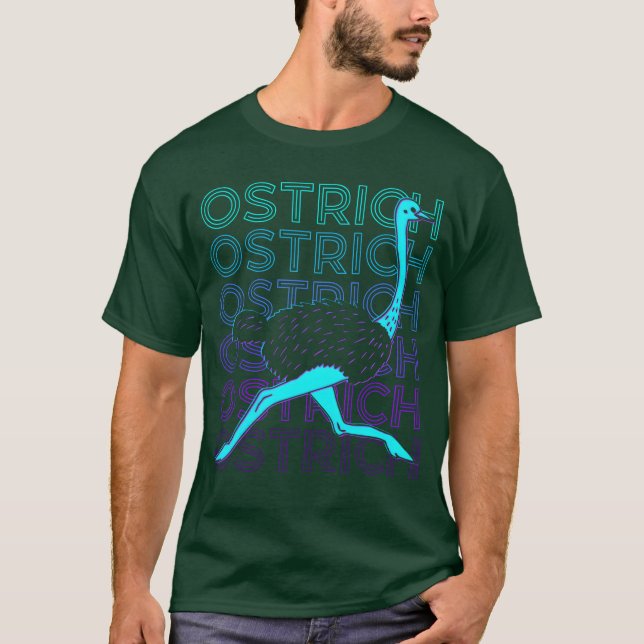 Strauß Tier Retro Freund T-Shirt (Vorderseite)