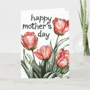 Strauß Tulpen und alles Gute zum Muttertag Feiertagskarte
