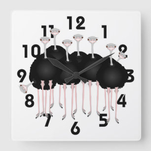 Strauß-Uhr Quadratische Wanduhr