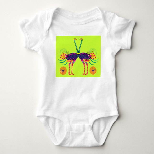 Strauße Baby Strampler (Vorderseite)