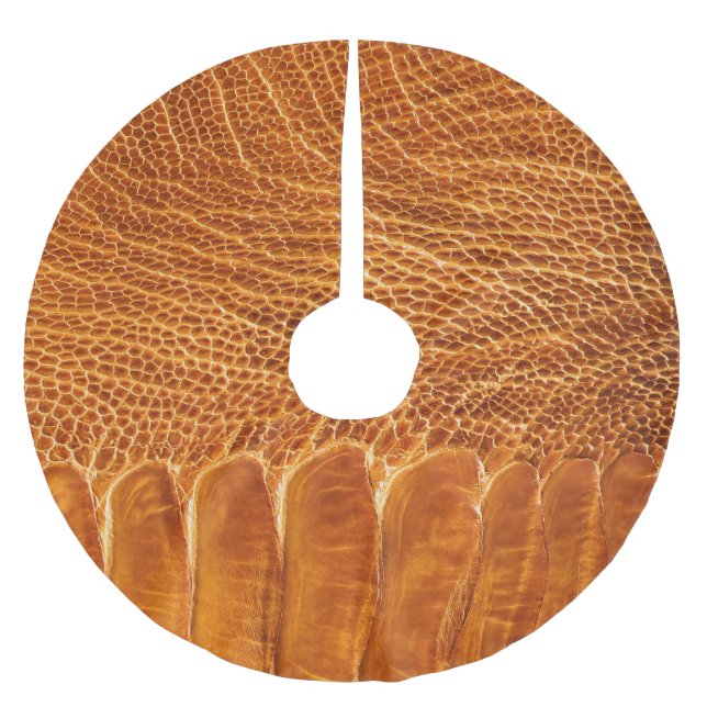 Strauße Skin Texture: Luxuriöses Tapete. Polyester Weihnachtsbaumdecke (Vorderseite)