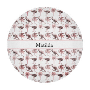 Strauße und Kängurus, kundenspezifisch Schneidebrett