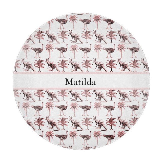 Strauße und Kängurus, kundenspezifisch Schneidebrett (Vorderseite)