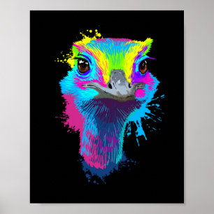 Straußenfarbener Vogel Lover Ostrien Poster