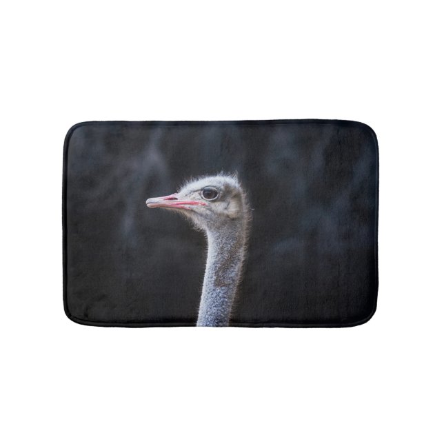 Straußenportrait Badematte (Vorderseite)