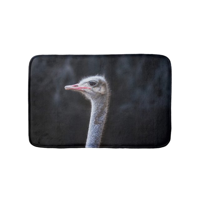 Straußenportrait Badematte (Vorderseite)