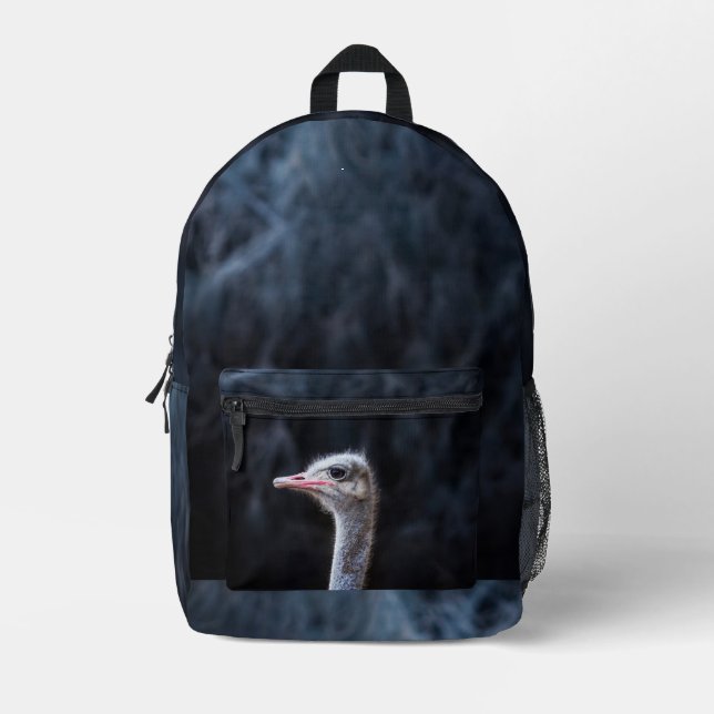 Straußenportrait Bedruckter Rucksack (Vorderseite)