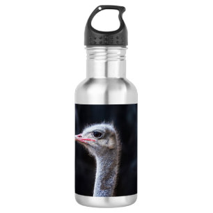 Straußenportrait Edelstahlflasche
