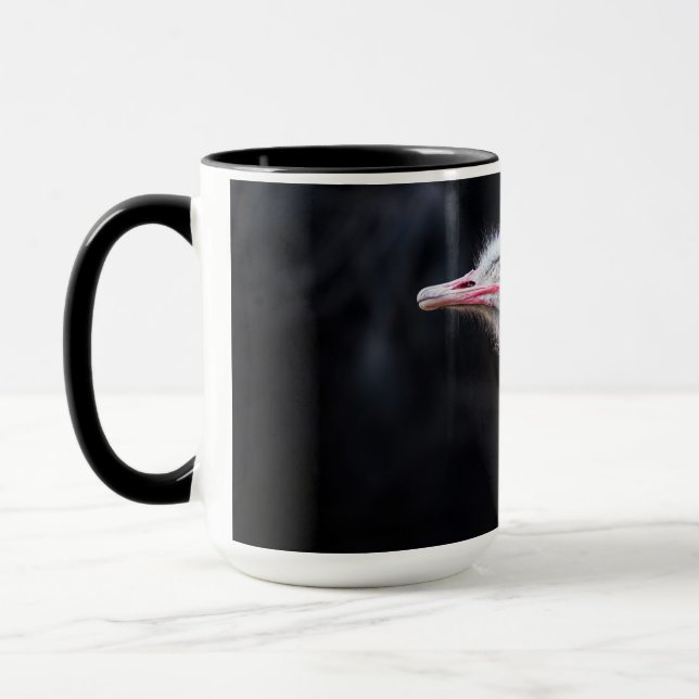 Straußenportrait Tasse (Links)