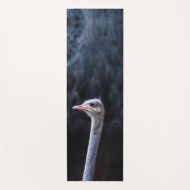 Straußenportrait Yogamatte (Vorderseite)