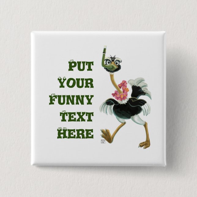 Straußenrennen im Sumpf Button (Vorderseite)