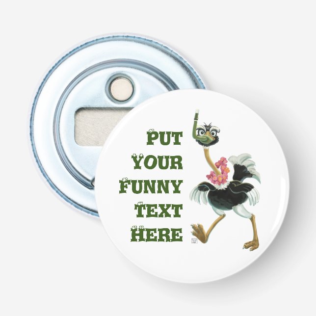 Straußenrennen im Sumpf Flaschenöffner (Vorderseite)