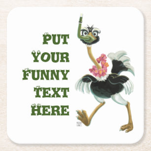 Straußenrennen im Sumpf Rechteckiger Pappuntersetzer