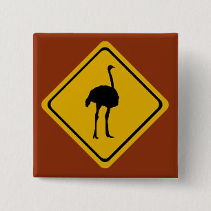Straußenschild Button