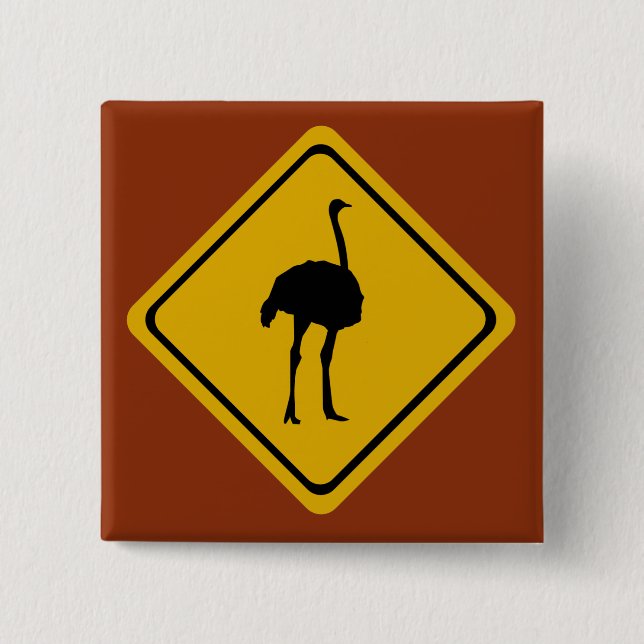 Straußenschild Button (Vorderseite)