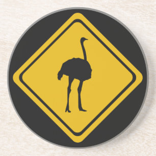 Straußenschild Getränkeuntersetzer