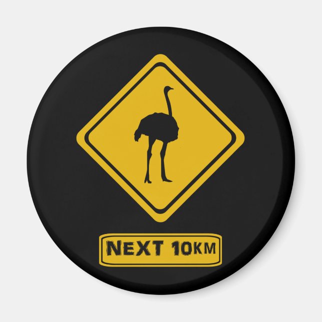 Straußenschild Magnet (Vorne)