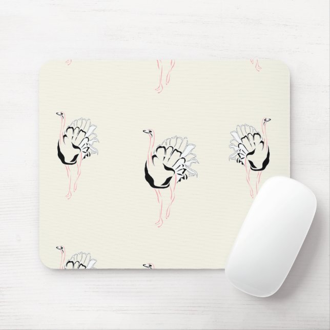 Straußenvogel auf Braun Mousepad (Mit Mouse)