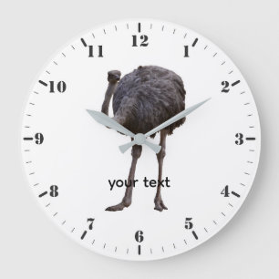 Straußenvogel im natürlichen Lebensraum  Große Wanduhr