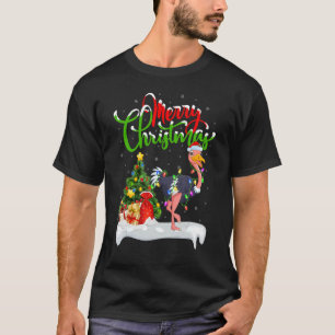 Straußenvogel Weihnachtsdekorationen Weihnachtsman T-Shirt