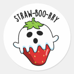 Straw-boo-rry Funny Strawberry Pun Runder Aufkleber