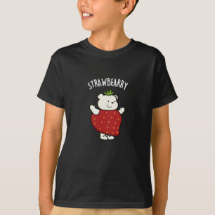Strawbeary Funny Strawberry Bear Pub Dark BG T-Shirt