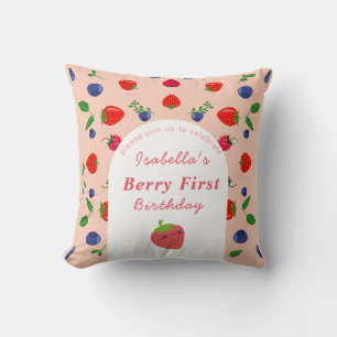 Strawber Berry Erster Geburtstag Kissen