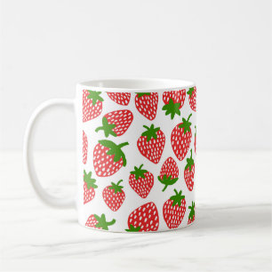 Strawberrie nahtloses Muster. Vintage Darstellung Kaffeetasse
