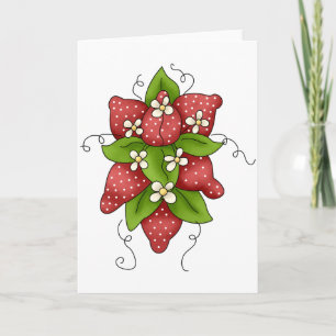 Strawberries and Blossoms Greeting Cards Karte