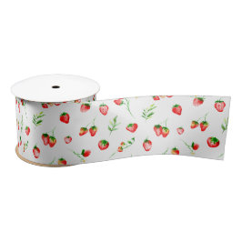 Strawberries and Daisies Pattern Satinband